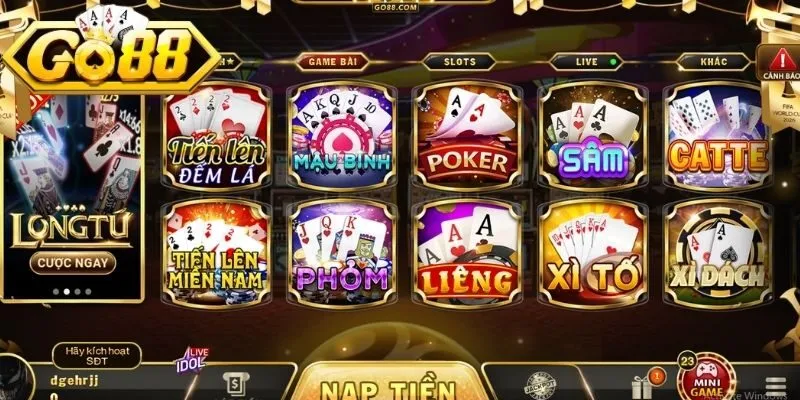 Game bài Go88 là sảnh chơi được yêu thích