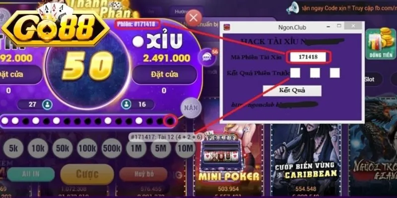 Các phần mềm hack sẽ can thiệp và kết quả