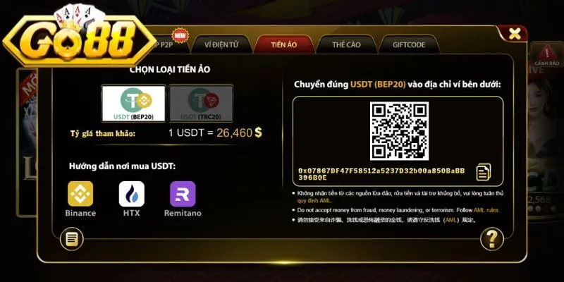Những điều anh em cần chú ý để nạp tiền Go88 an toàn 